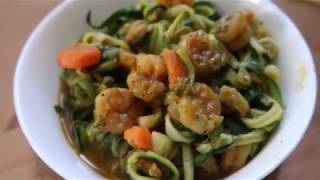 KetoPaleo Indian Prawn Zoodles with Zucchini [upl. by Nalani]