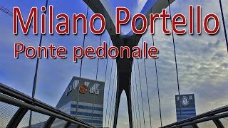 Milano Ponte pedonale portello Sede del Milan [upl. by Ellener]