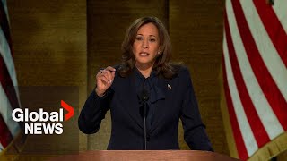 DNC 2024 Harris slams Trump makes her case to voters in Democratic convention speech [upl. by Beilul]