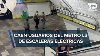 Usuarios se caen de escaleras eléctricas de Línea 3 [upl. by Madid121]