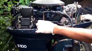 Yamaha 60 Hp LS outboard 2 stroke running [upl. by Anerbes]