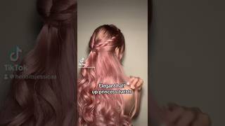 Princess twist half up hairstyle hairstyle hairinspo hairtutorial princesshair foryou [upl. by Rashida]