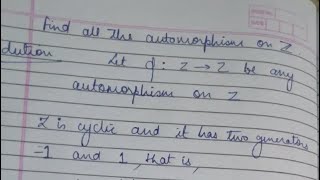 Find all the automorphism on Z  group theory paper  BSc [upl. by Des]