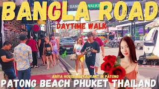 Arita House Restaurant 🍔  DAYTIME WALK🚶🔊 On Bangla Road Phuket Thailand 🇹🇭 4K UHD [upl. by Leyes]