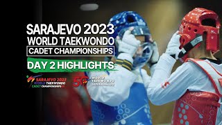 Highlights of Day 2 I Sarajevo 2023 World Taekwondo Cadet Championships [upl. by Led966]