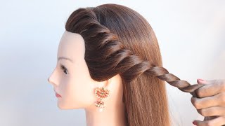 outstanding side braid hairstyle for traditional dress  ponytail hairstyle [upl. by Sueaddaht]