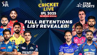 TATA IPL 2025 REVEALED ALL retained amp released players from IPL franchises  IPLRetentionsOnStar [upl. by Ynottirb]