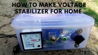 how to make voltage stabilizer at home  1KVA 220v 90300 v with auto cut manual ⚡⚡⚡ [upl. by Athalia]