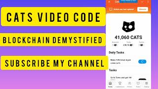 Blockchain Demystified Cats New Video Code Today 12 November Cats New Video Blockchain Demystified [upl. by Trow]