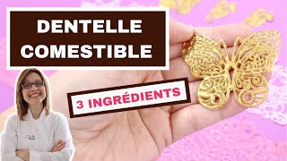 🎂 DENTELLE COMESTIBLE 3 ingrédients 😲  NOUVELLE RECETTE Facile amp Économique [upl. by Lebasile]