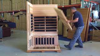 Two Person Elite Far Infrared Sauna assembly [upl. by Enajaras]