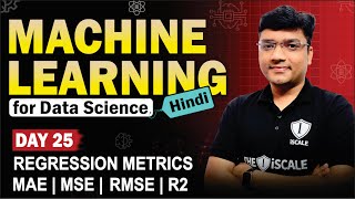 Machine Learning Data Science Day 25 Regression Metrics  MAE  MSE  RMSE  R2 [upl. by Shandie]