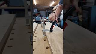 Fastest Workbench Clamp ⏱️woodworking tools youtubecreatorcommunity clamps howto maker [upl. by Irolam]