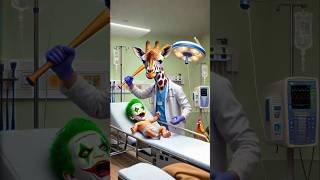 Evolution Of Giraffe 🔥 Doctor Giraffe scares baby Joker giraffe cute shorts [upl. by Yeleek]