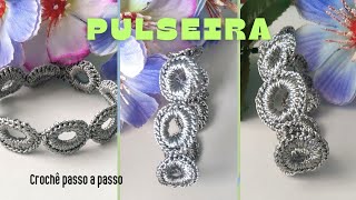 Passo a passo Pulseira de crochê crochetbracelet joiaemcroche [upl. by Aicillyhp]