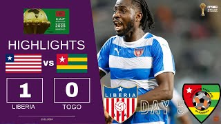 Liberia vs Togo 10  Sangare secures victory for Liberia against Togo in the race for AFCON 2025 [upl. by Neerhtak]