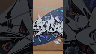 MAD GRAFFITI PIECE ON A CARDBOARD 😰 graffitiart graffiti shorts [upl. by Adni]