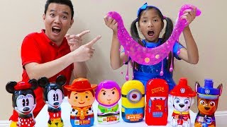 Jannie Pretend Play Making Satisfying Colorful Clear DIY Slime [upl. by Archer]