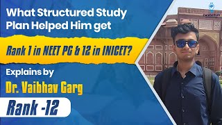 What structured study plan helped him get Rank 1 in NEET PG amp 12 in INICET Explains Dr Vaibhav [upl. by Kenzi848]