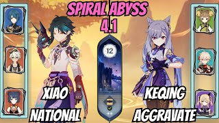 Xiao National  Keqing Aggravate 41 Spiral Abyss Floor 12 Genshin Impact [upl. by Wolk]