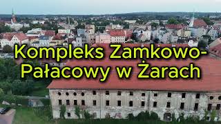 Dron lata nad kompleksem zamkowo pałacowym w Żarach 1 4K 30 FPS [upl. by Nathanial546]