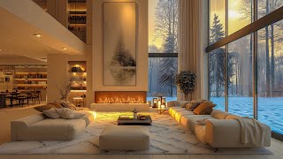 Winter Jazz Music In A Cozy Living Room  Soft Jazz Background Music With Relaxing Fireplace Sounds [upl. by Iznil]