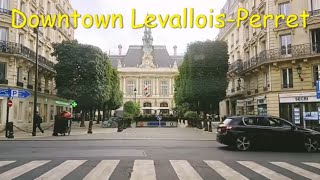 Downtown LevalloisPerret  Driving French region [upl. by Ogeid]