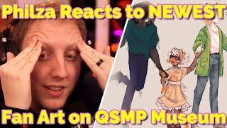 Philza Reacts to NEWEST Fan Art at Museum on QSMP Minecraft [upl. by Smalley]