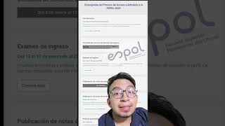 ESPOL Escuelas Politécnica de Litoral  Fechas examen he inscripciones 2025 ESPOL examenes2025 se [upl. by Atnuahs]