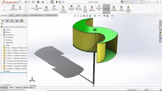 Design Vertical Axis Ugrinsky Wind Turbine use Solidworks [upl. by Fachanan]