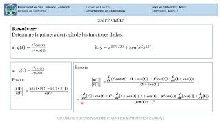 DERIVADAS  0103 017 Video Tema Clave Examen [upl. by Schonthal]