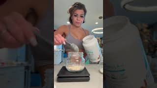 Protein overnight oats with almond meal Recipe in comments food protein mealprep [upl. by Ettennahs]