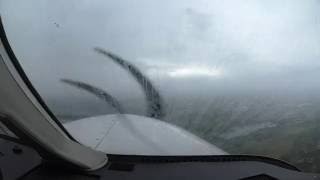 Pilots Eye Landing Runway 25 in Oberschleissheim EDNX Germany Raining Marginal VFR with a Cess [upl. by Reese]