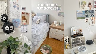 room makeover pinterest inspired new desk setup ikea tour decorate w me [upl. by Halstead]