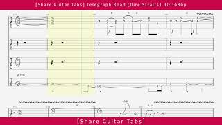 Share Guitar Tabs Telegraph Road Dire Straits HD 1080p [upl. by Laura]