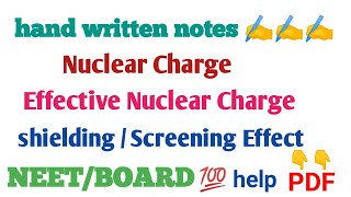 Effective Nuclear charge Shieldingscreening Effect [upl. by Yrram306]