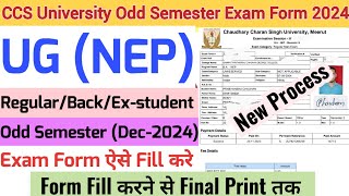 How to Fill CCS University Odd Semester Exam Form 2024  CCSU UG NEPOdd Semester Exam Form fill up [upl. by Sseb71]