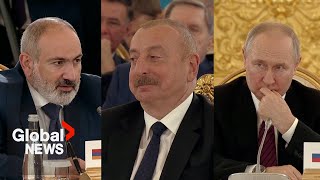 Armenia Azerbaijan leaders argue in front of Putin at Moscow meeting [upl. by Gertrudis]