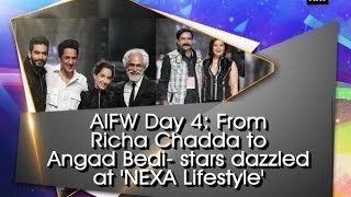 AIFW Day 4 From Richa Chadda to Angad Bedi stars dazzled at NEXA Lifestyle  ANI News [upl. by Arreit688]