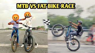 Mtb Vs Fat Bike Cycle Race Challenge 🏁 who Is Best 😱 [upl. by Kyte]