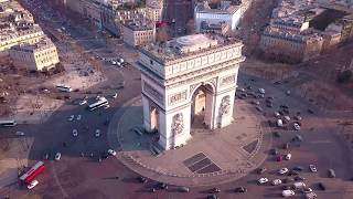 Arc de Triomphe by drone 4K [upl. by Nealey]