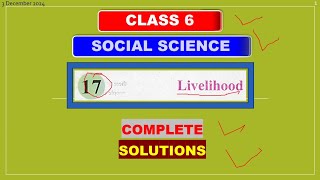 CLASS 6  Social Science  CH17  Livelihood  SOLUTIONS  digitalclassbykantamangwani [upl. by Nnel308]