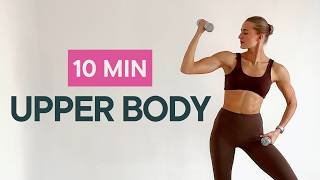 10 MINUTES POWER PUMP  Upper Body Workout with Dumbbells [upl. by Ennyleuqcaj]