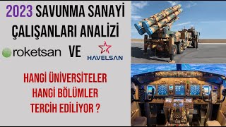 SAVUNMA SANAYİ ÇALIŞANLARI  ROKETSAN ve HAVELSAN  Hangi Üniversite ve Bölüm Tercih Ediliyor  2023 [upl. by Nesila]