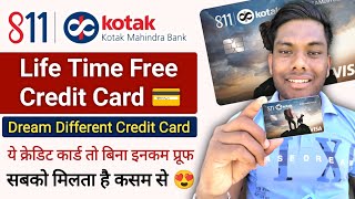 Kotak Mahindra Bank Life time Free Credit Card Dream different Credit Card ♦️ [upl. by Neyr]