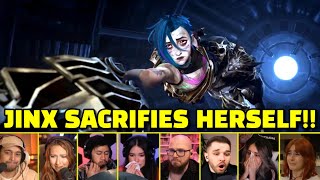 Jinx Sacrifies Scene Reaction Mixed Compilations  Arcane Season 2 Episode 9 Finale [upl. by Nesyla]