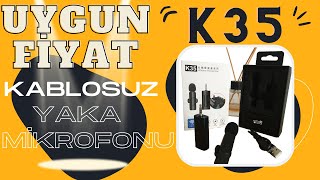 Kablosuz Yaka Mikrofonu  K35 Wireless Microphone [upl. by Eerised339]