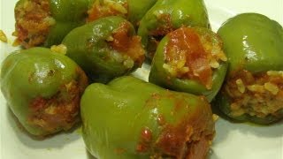 Gefüllte Paprikaschoten mit HackTürkische Rezepte Kiymali biber dolmasi [upl. by Ellissa383]