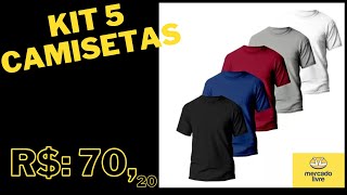 Kit 5 Camisetas Básicas Masculina Dry Fit Lisa Tradicional [upl. by Lux]