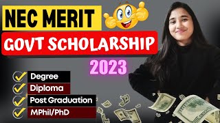 NSP Scholarship 202324 Apply  Central Scheme NEC Merit Scholarship 2024 [upl. by Carleen923]